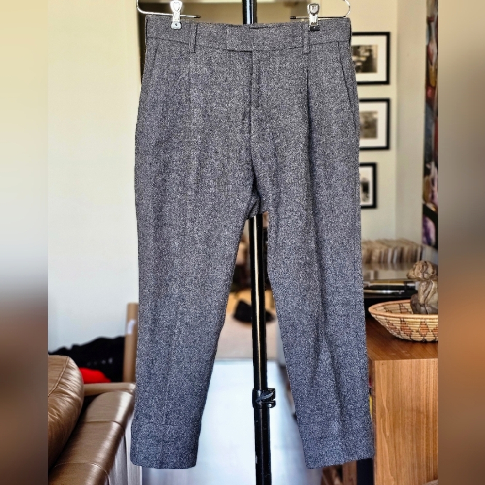 Sacai Men's Japanese Wool Cropped Trousers